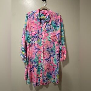 Lilly Pulitzer Multicolor Floral Shirt Dress
